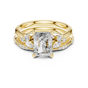 Aries Jewel 2 CT Radiant Cut E VS1 Lab Diamond Engagement Ring 14K Yellow Gold IGI Certified for Weddings Anniversary Gifts - Product Image 1