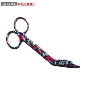 Ciseaux à pansements pour infirmières, points roses et blancs, acier, revêtement coloré - Product Image 6