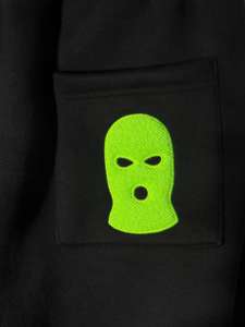 Pantalones holgados de tela gruesa estilo urbano 2026 de moda con bordado y aplicación de máscara de esquí, tira lateral, para invierno, 380GSM - Product Image 3