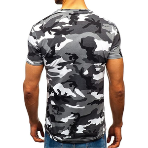 Camiseta de Manga Corta con Estampado de Camuflaje para Hombre, Corte Ajustado, Cuello Redondo, Ropa Casual, Tejido Jersey Transpirable - Product Image 6
