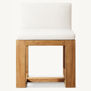 Fauteuil sans accoudoirs en teck robuste, au style moderne et épuré, idéal pour l'extérieur. - Product Image 1