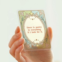Cartes d'affirmation en plastique transparent pour la guérison mentale, revêtement double face, 63x88mm, 50 cartes, finition brillante, usage familial