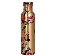 Bouteille d'eau en cuivre 1,0 L, écologique, réutilisable, avec couleur et logo personnalisés, compatible avec l'eau bouillante, adaptée aux enfants