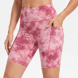 Tie-Dyed Printed <b>Women</b> Yoga <b>Shorts</b> Casual Street Style Ladies <b>Compression</b> <b>Shorts</b> Mid Waist Knitted Fitness <b>Short</b> Leggings - Product Image 1