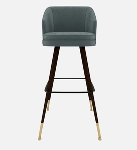 เก้าอี้บาร์ปรับระดับได้หุ้มหนัง PU สีฟ้าทะเล ดีไซน์หรูหราทันสมัย เหมาะสำหรับเคาน์เตอร์ครัว เฟอร์นิเจอร์หุ้มเบาะนุ่ม โครงโลหะ - Product Image 3