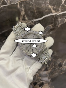 Montre automatique pour homme de luxe vintage, analogique, avec diamants Moissanite VVS, mouvement suisse, boîtier en acier inoxydable, verre en cristal, best-seller - Product Image 5