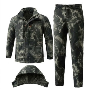 Ensemble de vêtements RICSA en polaire thermique pour la chasse en plein air en hiver, veste et pantalon chauds et respirants en polyester/coton pour la randonnée et le camping pour hommes - Product Image 2