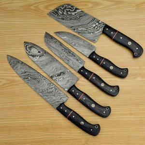 Juego de cuchillos de chef de diseño elegante, juego de cuchillos de cocina para preparar carne, verduras y pescado, juego de cuchillos de chef de acero de Damasco - Product Image 2