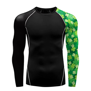 เสื้อรัดกล้ามเนื้อสำหรับ MMA ระบายอากาศ แห้งเร็ว พิมพ์ลายแบบ Sublimation สำหรับ Jiu Jitsu Grappling BJJ แขนยาว - Product Image 2