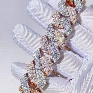 Top Quality Moissanite Diamond Hip Hop <b>Bracelet</b> Fashionable Jewelry For <b>Men</b> Women Trendy Street Style Party Wear For Sale - Product Image 4