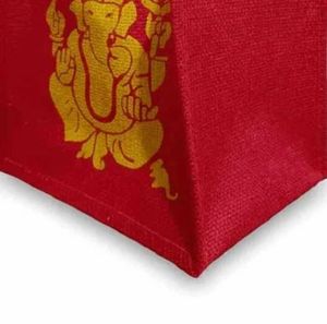 Jute Puja <b>Foldable</b> Shopping <b>Bag</b> 8x8x8 Inch with Rope Handle for Groceries - Product Image 3