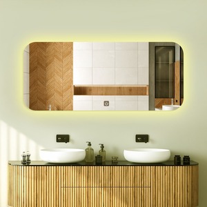 Beautiful Scandinavian Design Beveled Glass LED Rectangular Bathroom Mirror with Touch Sensor and <b>Smart</b> Illumination - Product Image 2