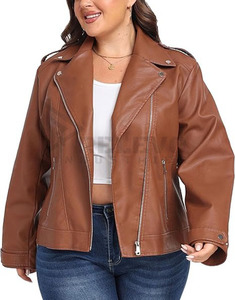 Veste matelassée d'hiver en similicuir pour homme, grande taille, col montant, style motard, manches longues, prix bas - Product Image 1