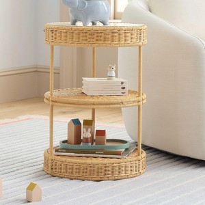 Stylish Rattan <b>Shelf</b> Nightstand Decorative Display <b>Shelf</b> Kid Decor For Living Room Storage And Home Decoration - Product Image 1