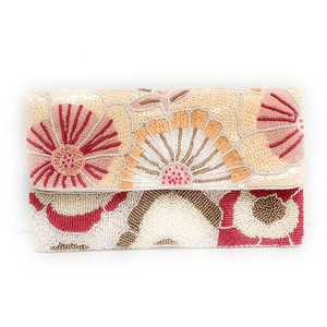 Pochette rectangulaire élégante faite à la main en perles de coton brodées pour femmes et jeunes filles, idéale pour les soirées - Product Image 6