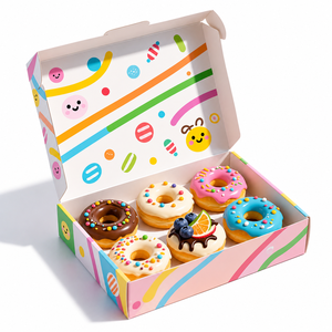 Caja de Cartón Personalizada para Empacar Donuts, Pasteles, Bizcochos, Postres, Bollos, Pan y Repostería, con Impresión de Logotipo - Product Image 2