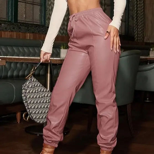 Wholesale Women's Casual Streetwear Leather Pants Custom Made XL/Free Size Windproof Breathable Winter Custom Color Embroidery - Product Image 1