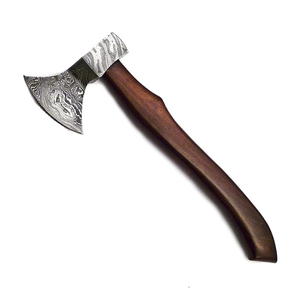 Hacha de acero forjada a mano con mango de madera, patrón Damasco, hacha de supervivencia, herramienta para exteriores, hacha OEM a bajo precio - Product Image 1