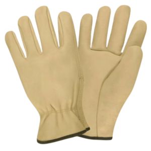 Sheep Grain Leather <b>Driver</b> <b>Gloves</b> Beige Color Industrial Safety Hand Protection Heavy Duty Abrasion Resistant Durable <b>Gloves</b> - Product Image 1