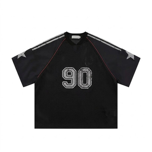 T-shirt de sport en maille pour hommes, avec numéro imprimé 90, respirant, à manches courtes, style streetwear, style football - Product Image 4
