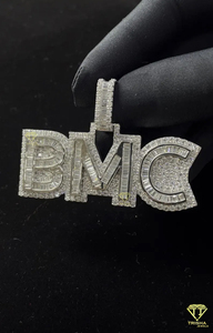 จี้ตัวอักษร "BMC" แบบกำหนดเอง สร้อยคอฮิปฮอปประดับเพชร สีทอง สีเงิน ของขวัญเครื่องประดับส่วนบุคคล - Product Image 2
