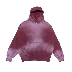 Hoodie d'hiver surdimensionné, effet usé, délavé par le soleil, à épaules tombantes, coupe courte, sans cordon, design personnalisé, en tissu épais, respirant et doublé - Product Image 3