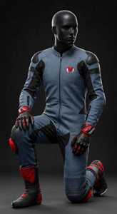 Men's Blue Color Blocked <b>One</b> Piece Motorcycle Racing <b>Suit</b> Full <b>Body</b> Jumpsuit - Product Image 5