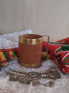 Elegante Taza de Madera Hecha a Mano con Asa de Latón Premium e Incrustaciones de Ágata, Decoración Exquisita para el Hogar, Regalo de Lujo - Product Image 4