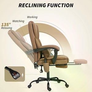 Sedia da Ufficio Ergonomica con Comoda Pelle Sintetica e Meccanismo di Regolazione Maniglia in Nylon PU, Spedizioni Lunedì-Venerdì - Product Image 2