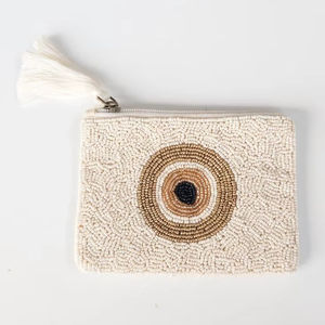 กระเป๋าใส่เหรียญ/เครื่องสำอาง งานแฮนด์เมด รักษ์โลก ดีไซน์ลูกปัดตาแมว คุณภาพดี สินค้ามาใหม่ สไตล์คลาสสิก จากอินเดีย - Product Image 1