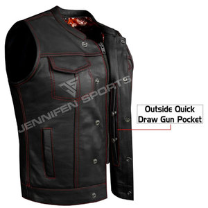 Chaleco de cuero genuino de vaca transpirable y profesional para mujer, al mejor precio, MOQ bajo, listo para enviar, chaleco de cuero para motocicleta en venta - Product Image 3