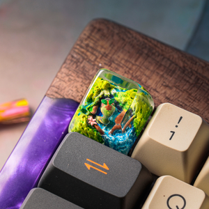 Keycaps Artisanat Forêt Mystique, Keycaps Artisanat Personnalisé, Keycaps Anime Mignons, Keycaps Verts, Ensemble de Keycaps, Keycaps en Bois - Product Image 2