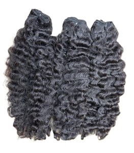 Extensiones de Cabello Humano Virgen, Color Negro Natural, Ondulado Profundo, 3 Paquetes, Cutícula Completa Intacta - Product Image 1