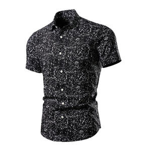 Nouvelle chemise formelle à manches courtes pour homme, 100 % coton, imprimé floral 3D, col rabattu, coupe ajustée, vente en gros, OEM, orientée vers l'exportation - Product Image 3