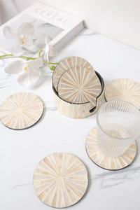 Classic Eco-Friendly Mop Coasters Pearl Lacquered Mosaic Handmade <b>Teacup</b> Gift for Kitchen Table Hot Drinks - Product Image 3