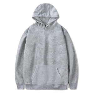 Sudadera con Capucha Corta Oversize de Algodón French Terry de Color Liso, Diseño Casual de Otoño con Bolsillos, Ajuste Regular, Unisex - Product Image 4