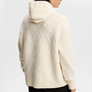 Pull tricoté à capuche pour homme, coupe classique, motif uni, vêtement décontracté d'automne, polyester/coton, anti-boulochage, service OEM - Product Image 4