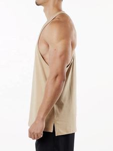 Camiseta sin mangas de algodón transpirable para hombre de talla grande PITCHER INTERNATIONAL con logo frontal, cuello redondo y tejido informal - Product Image 5