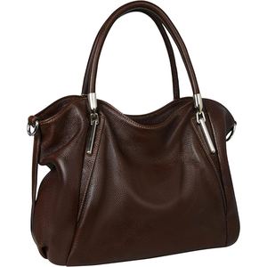 Sac à bandoulière en cuir véritable pour femme, sac hobo marron grainé, sac fourre-tout souple pour les trajets quotidiens et les voyages - Product Image 1