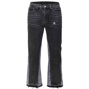 Vaqueros Rectos Personalizados para Hombre, Estilo Vintage, Lavado, con Parches, Retro, Vaquero, Transpirables - Product Image 1