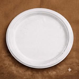 Plato Redondo de Bagazo Blanco Premium de 12 Pulgadas - Vajilla Desechable Biodegradable y Compostable de Alta Calidad - Product Image 1