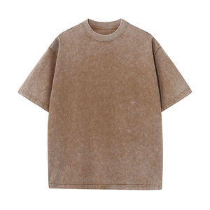 เสื้อยืดคุณภาพสูง ผ้าฝ้าย 100% ซักกรด เสื้อยืดผู้ชาย เสื้อยืดเปล่าแบบกำหนดเอง ซักกรดสีหิน สำหรับผู้ชาย - Product Image 5