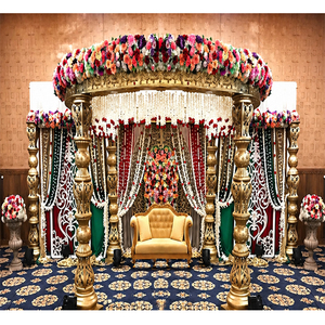 Mandap para Bodas de Gran Escala, Decoración Majestuosa para Mandap del Sur de la India, Mandap para Bodas Indias, Mandaps Exclusivos de Fibra para Bodas Marathi - Product Image 1