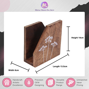 ที่ใส่กระดาษทิชชูไม้ลายดอกไม้พิมพ์ลายตามสั่ง – อุปกรณ์ตกแต่งโต๊ะระดับพรีเมียมสำหรับใช้ในบ้านและร้านอาหาร ลดราคา - Product Image 3