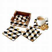 Export Quality Decorative Bone Inlay Coasters <b>Set</b> MDF Board and Resin Coaster <b>Set</b> <b>Square</b> by Indian Manufacturer - Product Image 5