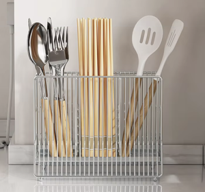 Portautensilios de Cocina de Acero Inoxidable con Bandeja, Organizador Multifuncional, Soporte de Encimera, Diseño Minimalista - Product Image 3