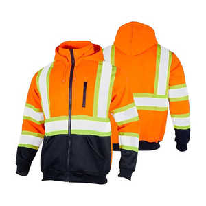 Chaqueta de Trabajo de Poliéster Reflectante de Alta Visibilidad para Hombre con Capucha y Franjas de Seguridad - Product Image 6