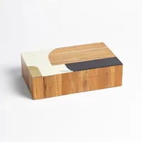 Boîte à bijoux moderne en or avec agate polie en os et en bois Boîte décorative du fabricant indien pour la vente d'accessoires