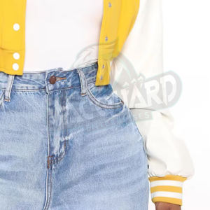 Chaqueta Varsity Corta con Cuello Alto para Mujer, Diseño Nuevo, Estilo Béisbol, Manga Larga, Moda Urbana - Product Image 4