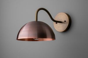 Metal <b>Wall</b> <b>Sconce</b> Industrial Design Handmade Metal Light Fixture Circular Shade Decorative Accent Lighting - Product Image 2